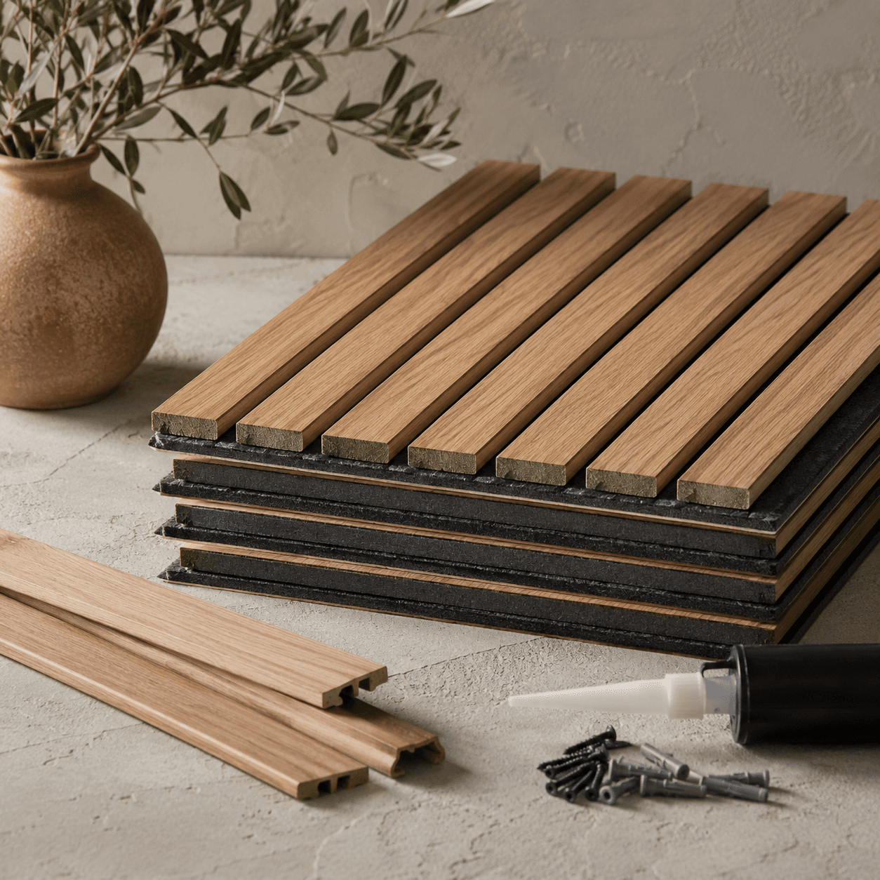 Oak-Effect Slat Panel Kit